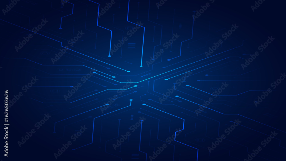 Aufkleber ai artificial intelligence on circuit board in futuristic background. technology and science. modern