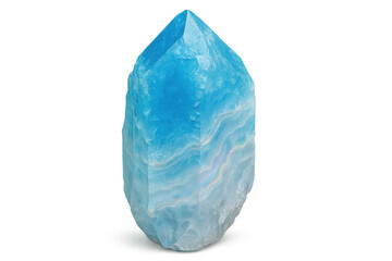 Obraz premium Polished caribbean blue calcite crystal with transparent background, perfect for geology, healing, or esoteric projects