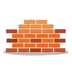 Cartoon Brick Wall Construction Textured Surface Building Element Architecture Detail