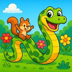 Fototapeta premium ananconda and his friend