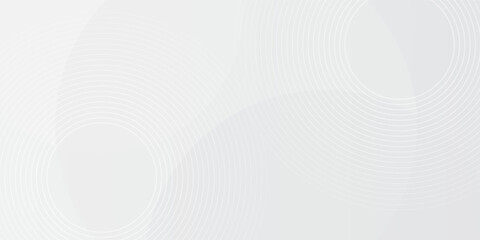 White geometric abstract background overlap layer on bright space with lines effect decoration. Modern graphic design element circles style concept for banner.