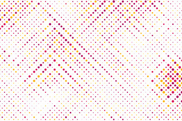 abstract background of multicolor dots. Texture of random colorful particles. Chaotic ornament, mosaic. Linear pattern of small dots. Design of banner, poster website, frame social networks.