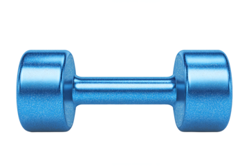 Blue Dumbbell Isolated on White Transparent Background