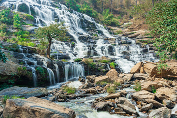 Natural waterfall in rainforest of National Park
