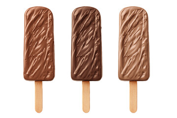 Chocolate Ice Cream Bars Isolated on White Transparent Background