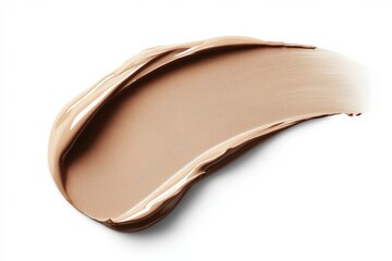A smooth, creamy swatch of foundation makeup, exhibiting a natural skin tone for cosmetic application.