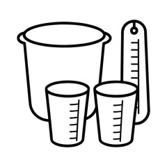 Set of measuring cups on a clean white background