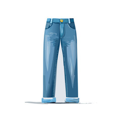 Stylized illustration of casual blue jeans pants denim clothing fashion