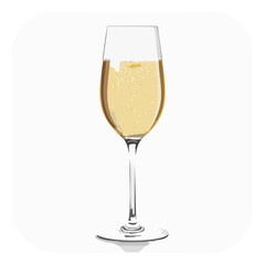 Elegant champagne glass with bubbly sparkling wine celebration drink background
