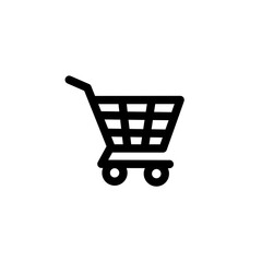 Shopping Cart Icon - Line Style Vector Illustration	