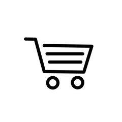 Shopping Cart Icon - Line Style Vector Illustration	