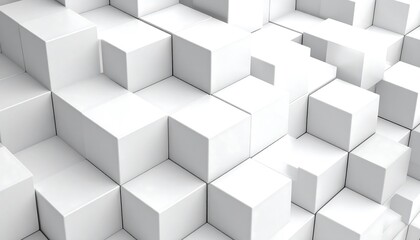 Obraz premium Abstract white cube pattern