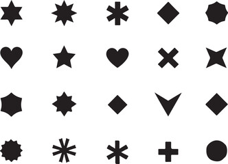 Obraz premium Collection of Black Geometric Shapes on a White Background for Design Elements