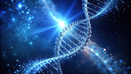 Illuminated Double Helix A Sparkling Representation of Genetic Code's Intricate Structure and the Mysteries of Life's Blueprint