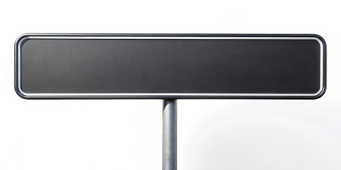 Blank Rectangular Sign on a Pole Against a White Background Perfect for Your Message