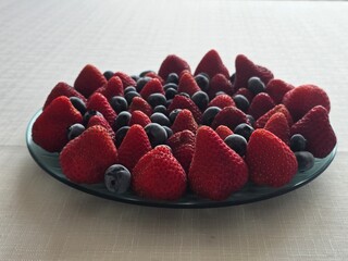 strawberries and blueberries