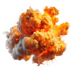 Explosion cloud of orange and white smoke