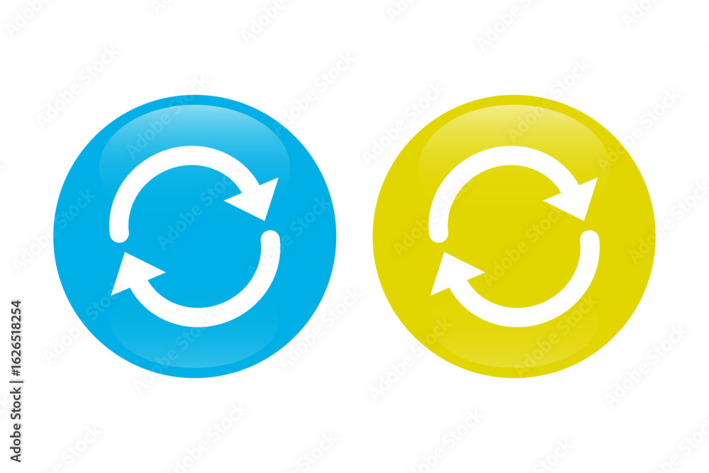Aufkleber refresh button icon set for interface and app design. vector illustration