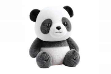 Fototapete Panda Cute fluffy panda toy sitting, isolated on white transparent background.  © Vivid Pixel