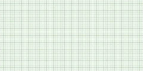 Sheet of graph paper with grid. Millimeter paper texture, geometric pattern. Green lined blank for drawing, studying, technical engineering or scale measurement. Vector illustration