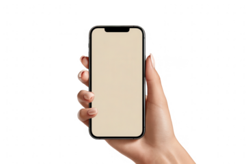 Hand holding a smartphone with blank screen (26)