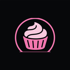 Cupcakes logo design concept vector art and illustration