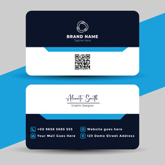 Vector art of modern business card template design for corporate identity presentation