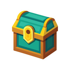 Vector Illustration of a Treasure Chest Full of Gold Isolated on a White Background