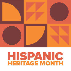 National Hispanic Heritage Month in September and October. Hispanic and Latino Americans culture. Celebrate annual in United States. Poster, card, banner and background. Vector illustration