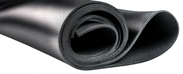 Rolled sheet of dark gray material