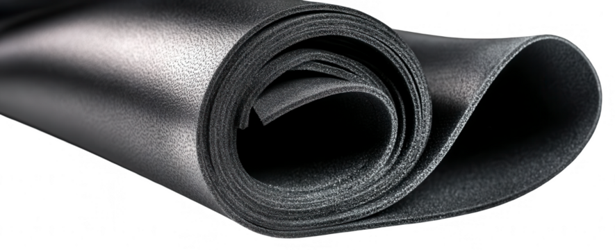 Rolled sheet of dark gray material