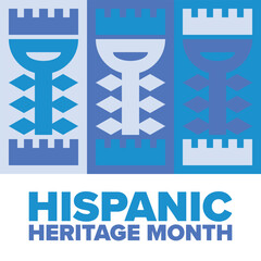National Hispanic Heritage Month in September and October. Hispanic and Latino Americans culture. Celebrate annual in United States. Poster, card, banner and background. Vector illustration