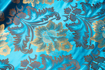 Vibrant Floral Pattern on Traditional Ladakhi Textile Fabric