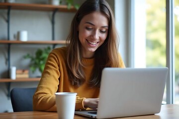 Fototapeta premium woman with laptop