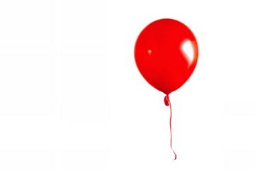 Red Balloon Isolated on White Transparent Background