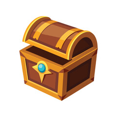 Vector Illustration of a Treasure Chest Full of Gold Isolated on a White Background