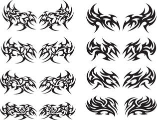 y2k neo tribal sigilism tatto pack. Flame shape in liquid mercury. abstract neo tribal cyber sigil gothic melted modern burn form, design element.