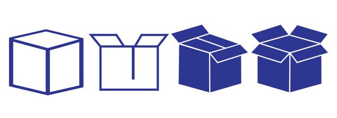 Collection of line style web icons depicting various packaging and shipping elements for digital use
By 