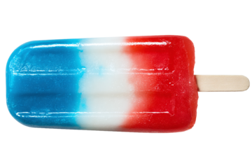 Red, White, and Blue Popsicle Isolated on White Transparent Background