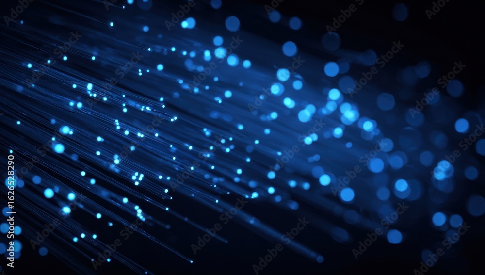 Poster abstract blue light streaks and bokeh create a dynamic and futuristic background, suggesting connect