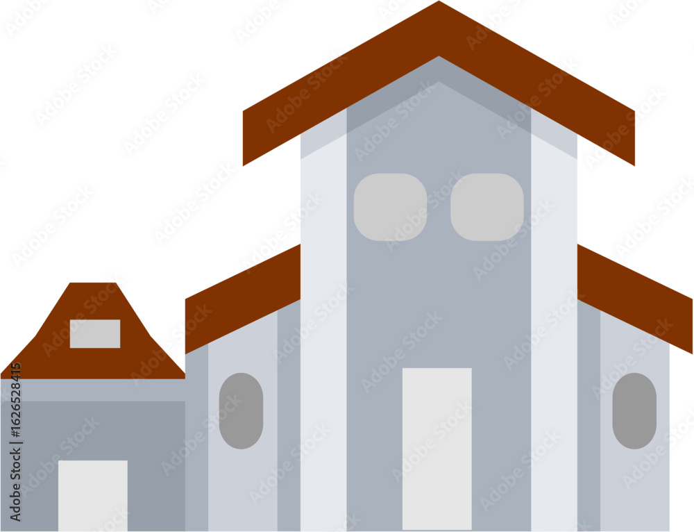 Poster abstract representation of modern houses with angular roofs , vector