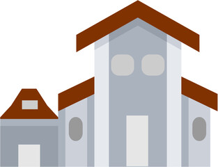 Abstract representation of modern houses with angular roofs , vector 