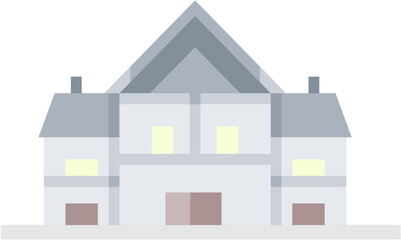 Modern house illustration in minimalist style with grey tones  , vector