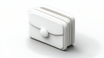 White Minimalist Briefcase Icon Isolated on White Background Business and Professional Theme Ideal for Office Work and Document Management