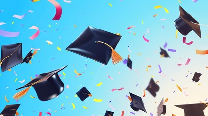 Joyful Graduation Backgrounds for Academic Events, Diploma Designs and Student Achievement Celebrations