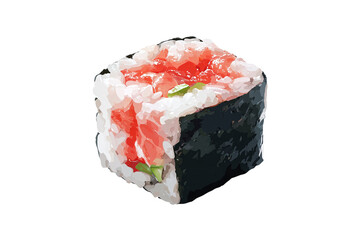 Tuna Maki Sushi Roll isolated on white transparent background © Vivid Pixel