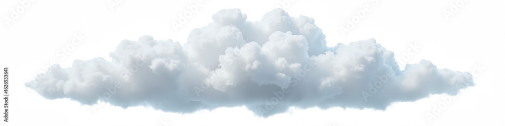 Poster fluffy white cloud with soft texture and bright appearance, floating against transparent background,