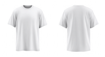 Blank white t-shirt, front and back views (28)