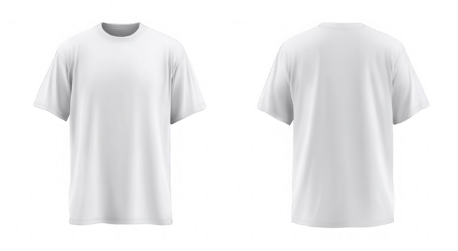 Blank white t-shirt, front and back views (28)