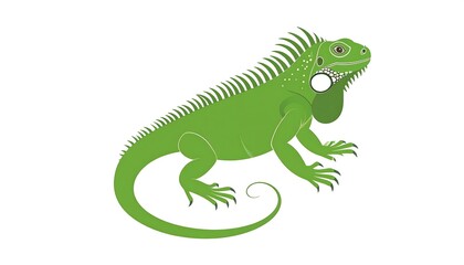 Fototapeta premium Green iguana silhouette